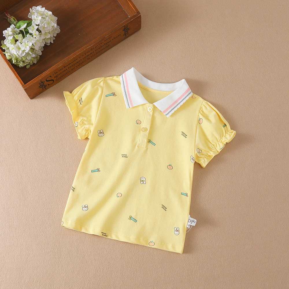 Baby Girls Summer Shirt 2024 New Kids Cotton Short Sleeved Clothes Kids Polo T-shirt Baby Turn-Down Collar ClothesXJ241225
