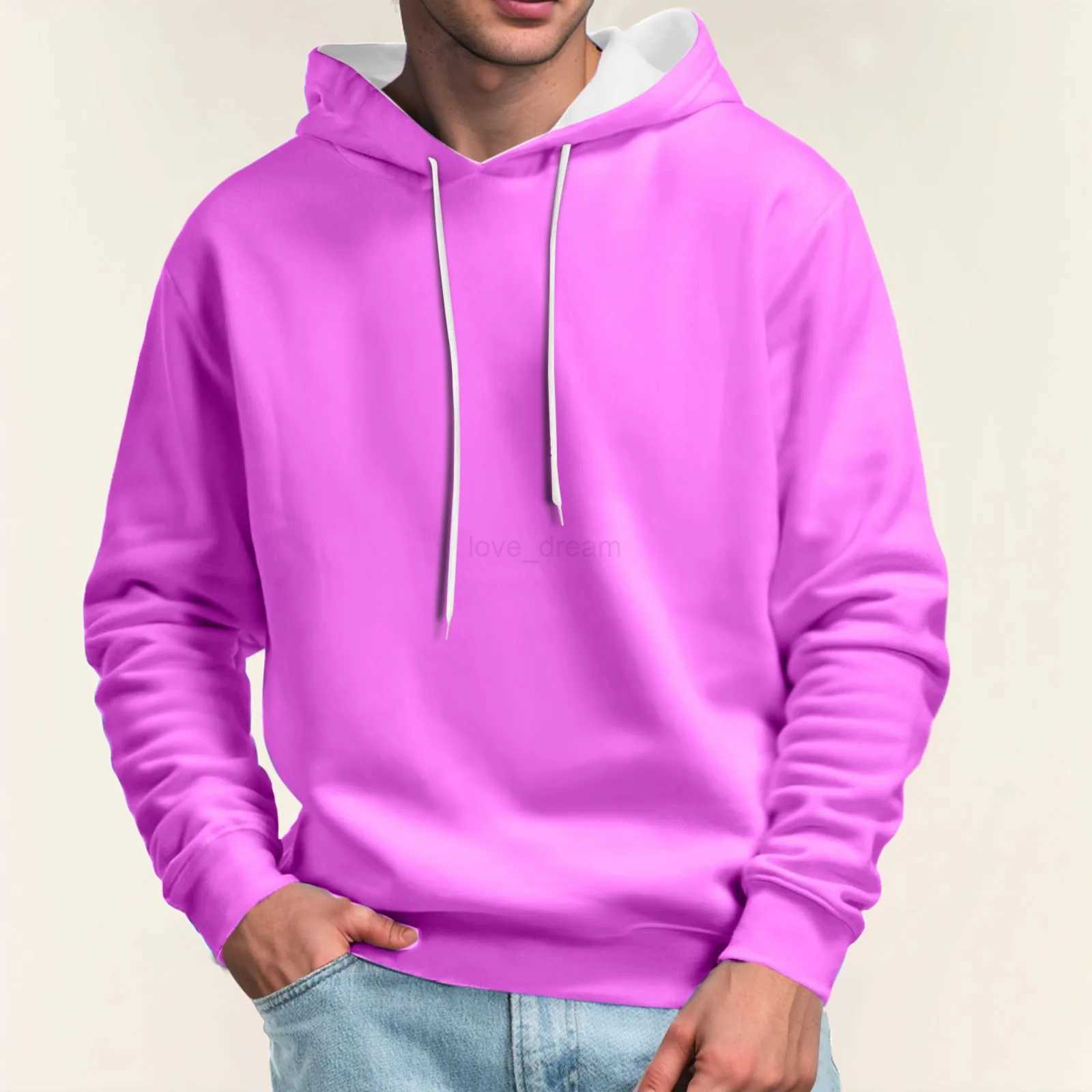 Fashion Streetwear Casual Mens Loose Breathable Brand Hoody Sports Pullover Solid Color Men Hoodies Fleece Warm Mens SweatshirtXJ240812
