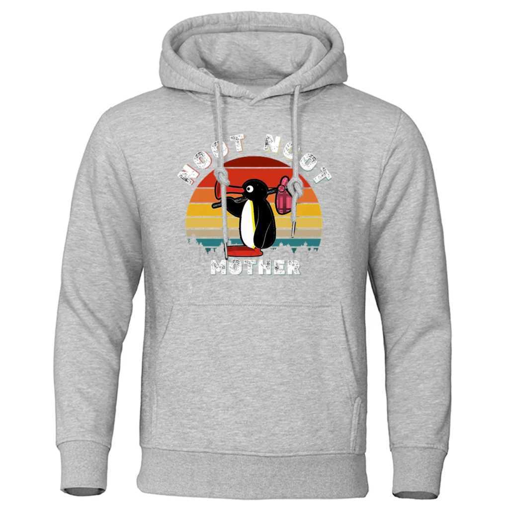 Noot Pingu Retro Funny Hoodie Oversized Aesthetic Ulzzang Cute Graphic Clothing Loose Breathable Sportswears Warm CoatsXJ240812