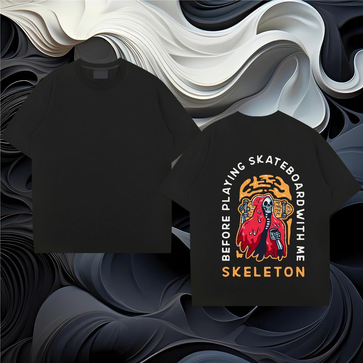 Designer T Shirt For Man skull Tees Shirts 230g Pure Cotton Daily Outfit Brand DIY Anime Breathable Tshirts