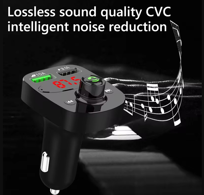 Bluetooth Car MP3 Player Multifunctional Dual USB Car Charging Cigarette Lighter Hands-free FM Bluetooth Transmitter