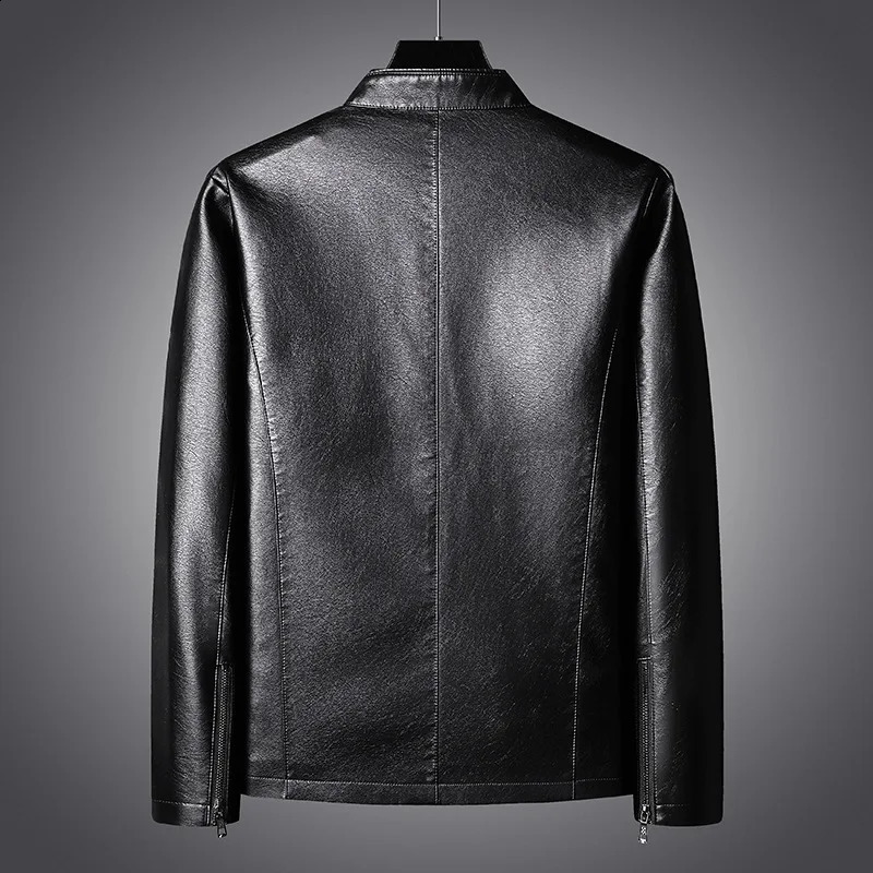 Autumn Men Motorcycle Casual Leather Jacket Mens Faux PU Jacket Man Biker Vintage Fashion Jacket Coats Male Plus Size 5XL 240812