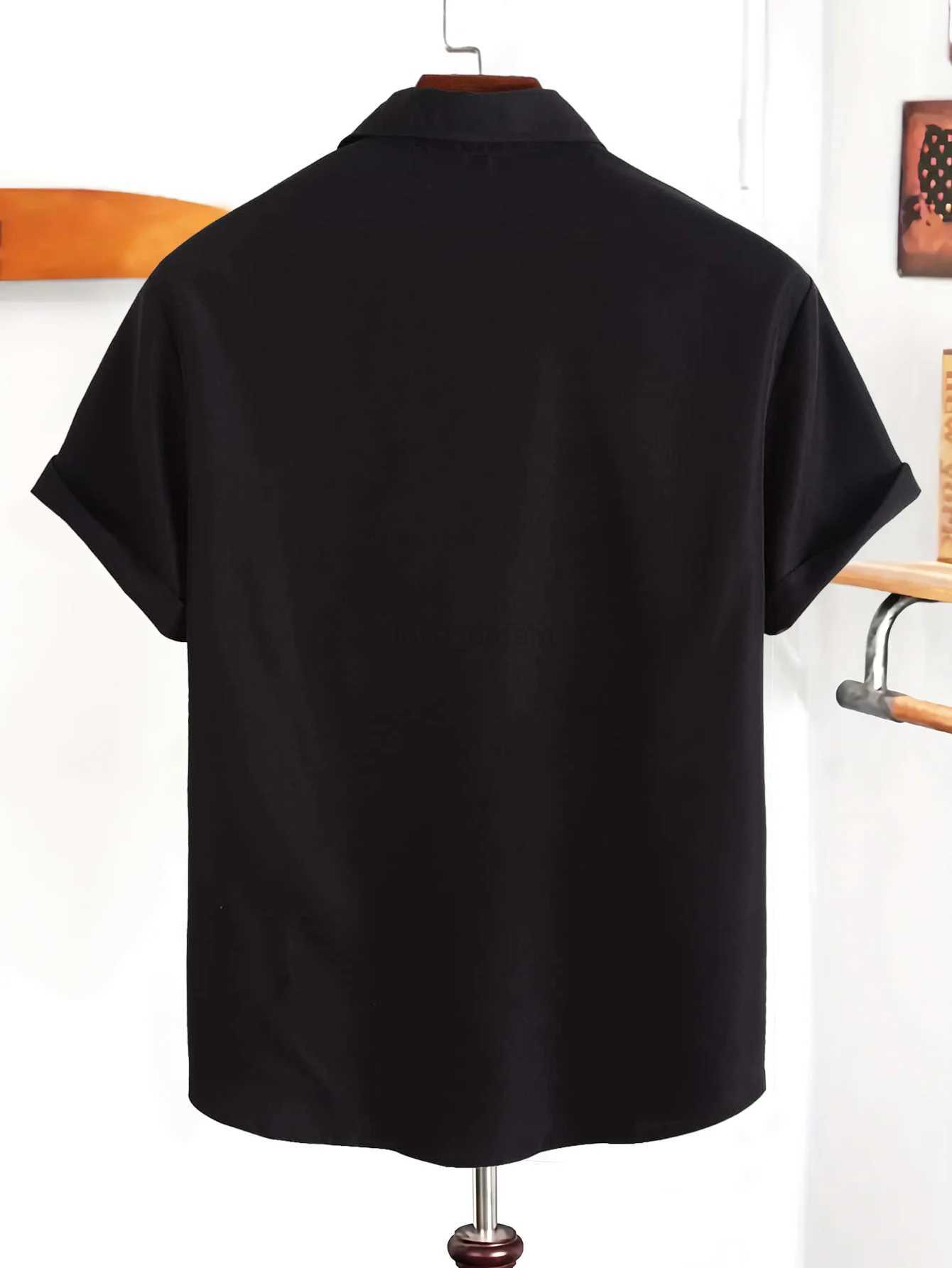 Europe and the United States mens summer casual loose cardigan mens short-sleeved shirt trend Men T-Shirt casual shirtXJ240812