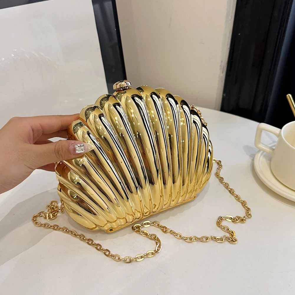 Womens acrylic metal shoulder bag with detachable chain evening clutch wallet for weddings cocktails parties dances handbags 240810