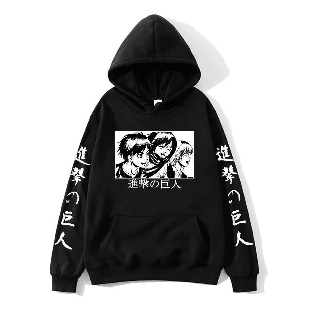 Attack On Titan Sweatshirt Eren Yeager Hoody Mikasa Ackerman Pullovers Anime Graphic Plus Size Hoodie Women Sweatshirts ClothesXJ240812