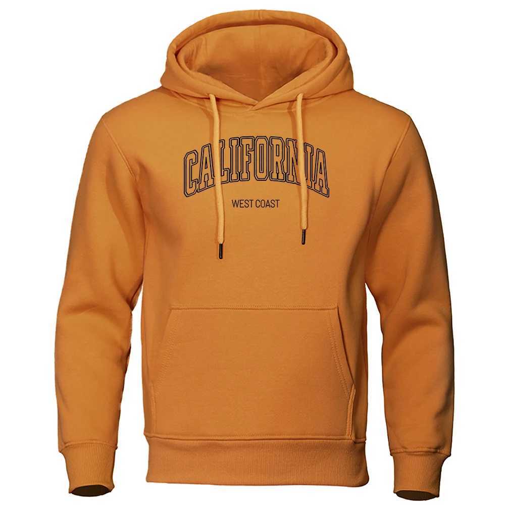 California West Coast Mens Sweatshirt Autumn Wool Warm Hoodie Casual Autumn Warm Hoodie Simple Large Womens SweatshirtW240724