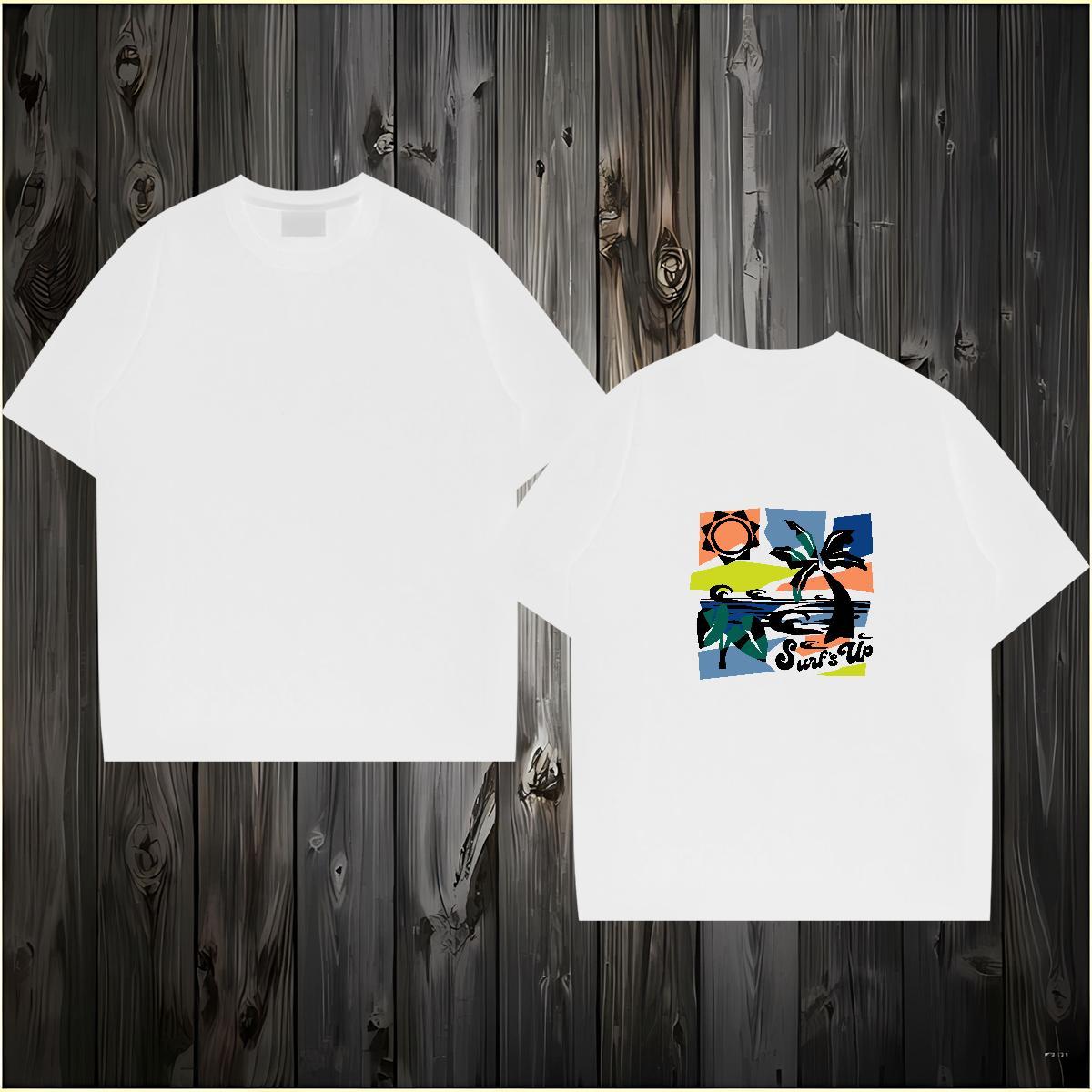 2024 DIY T shirt tree Tees Shirts 230g Pure Cotton Hip Hop Loose Black Oversized Breathable Soft Tshirts