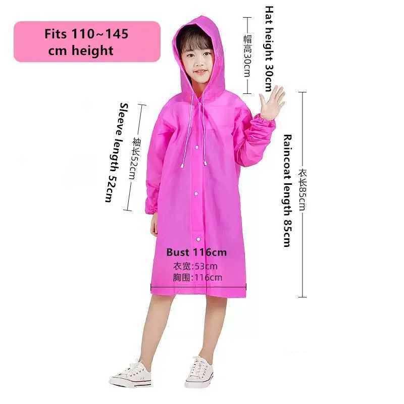 EVA Children Raincoat Thickened Waterproof Rain Coat Kids Clear Transparent Tour Waterproof Rainwear Student travel Rain Poncho Y240813