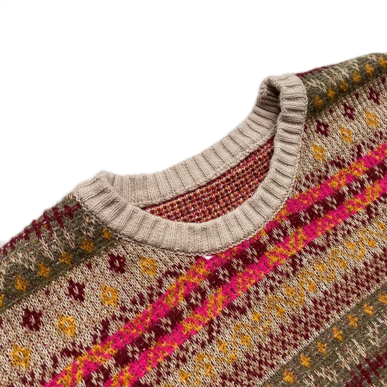 Kapital Vintage Hirata Hiroshi Bone Skeleton Loose Round Neck japan Style Sweater Mens and Womens Color Matching Pullover 240812