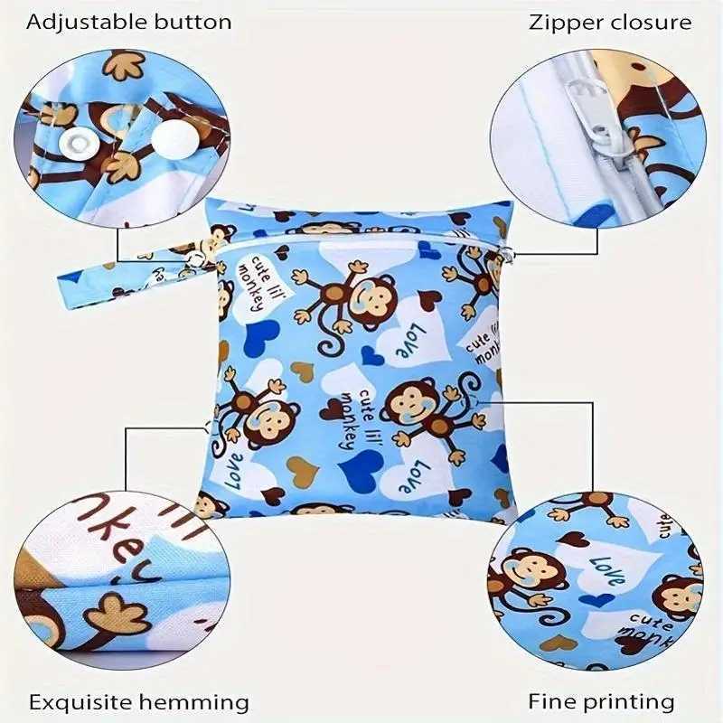 2PCS 20 * 25CM/7.87 * 9.84 inch baby stroller diaper wet bag womens care mens cushion bag waterproof PUL buckle handbag mom outdoor W240812