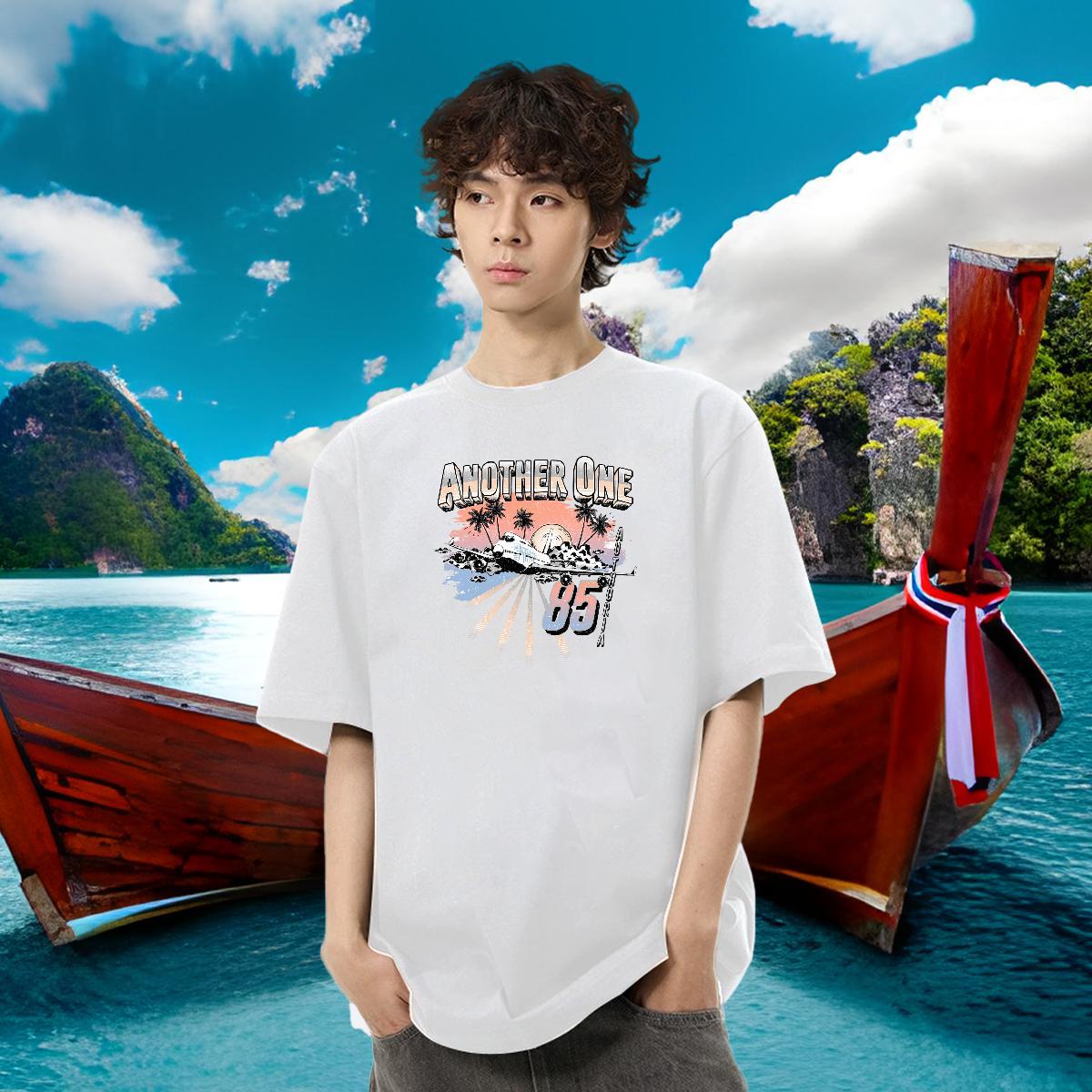 New Mens T Shirts tree Clothings 230g Pure Cotton Sport Brand Plus Size Cartoon Breathable Couples T Shirts