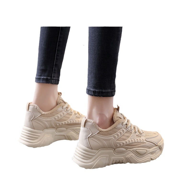 Ddmysports Soft Soled Lightweight Sports Internet Famous Tassel Waterproof Dad Shoes Women S Autumn And Winter New Versatile Casual Outdoor Shoes