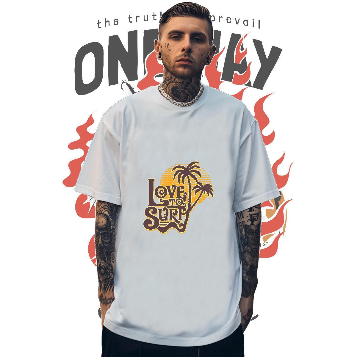 High Quality Men Tops Tees beach 230g Pure Cotton Casual Breathable T-Shirts for Men Custom Print Oversized Casual New Tops Shirt