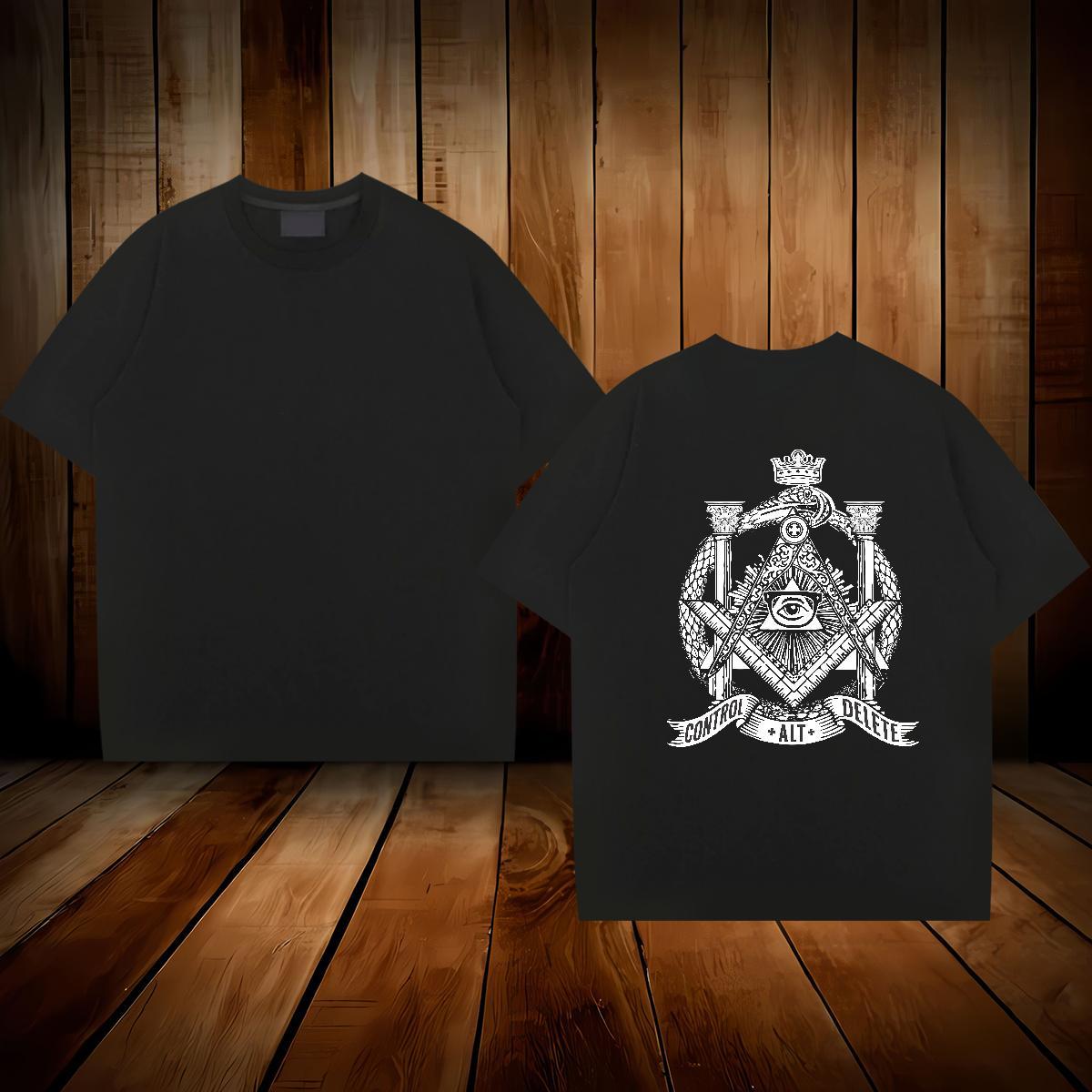 Free Shipping T-Shirts eye of the devil Clothes 230g 100% Cotton High Street Hip Hop Wholesale DIY Logo Oversized Breathable Crew Neck Men Tees