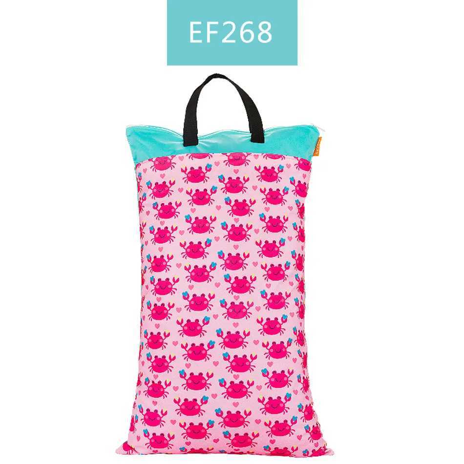 HappyFluent beer size polyester PUL waterproof baby bag for mother baby stroller use 40 * 70cm large double pack diaper wet bag W240812