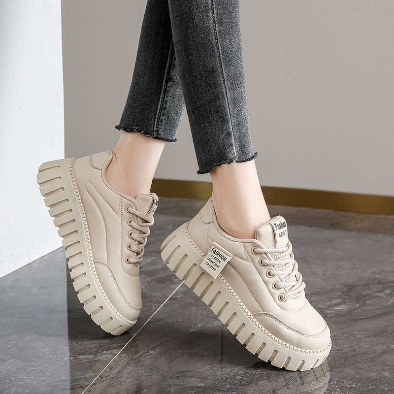 Ddmysports Little White Female Spring New Student Korean Edition Instagram Trendy Versatile Thick Sole Board Casual Shoes YB Outdoor