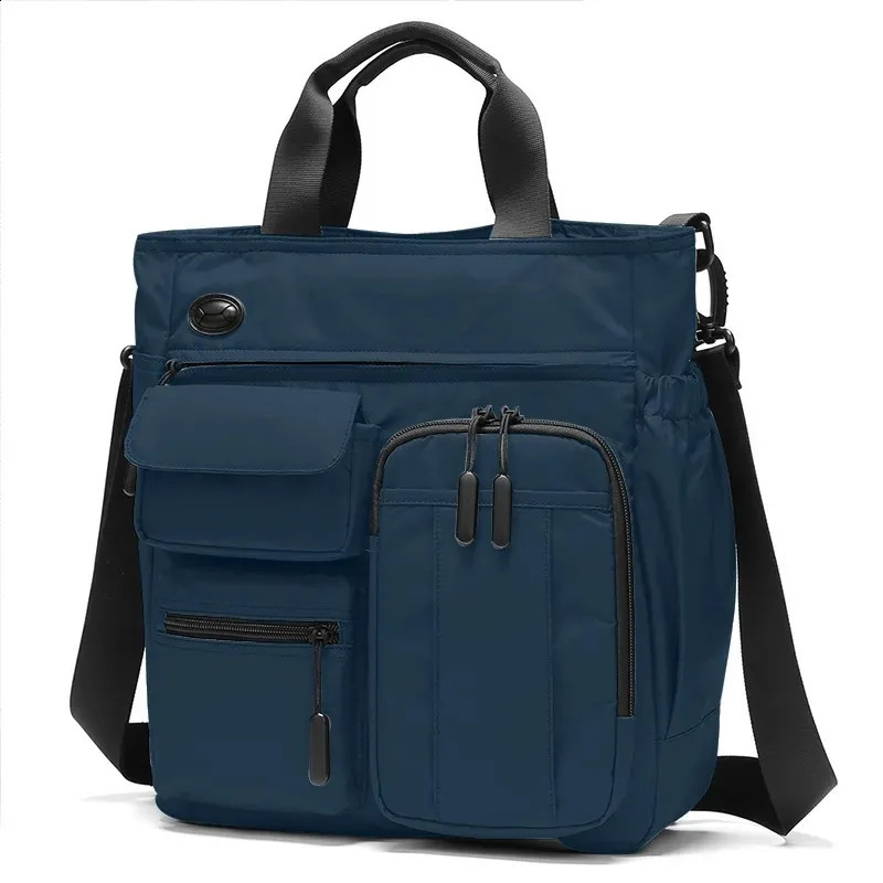 Business shoulder bag mens multilayer multifunctional 14 inch tablet and file handbag diagonal cross casual briefcase 240810