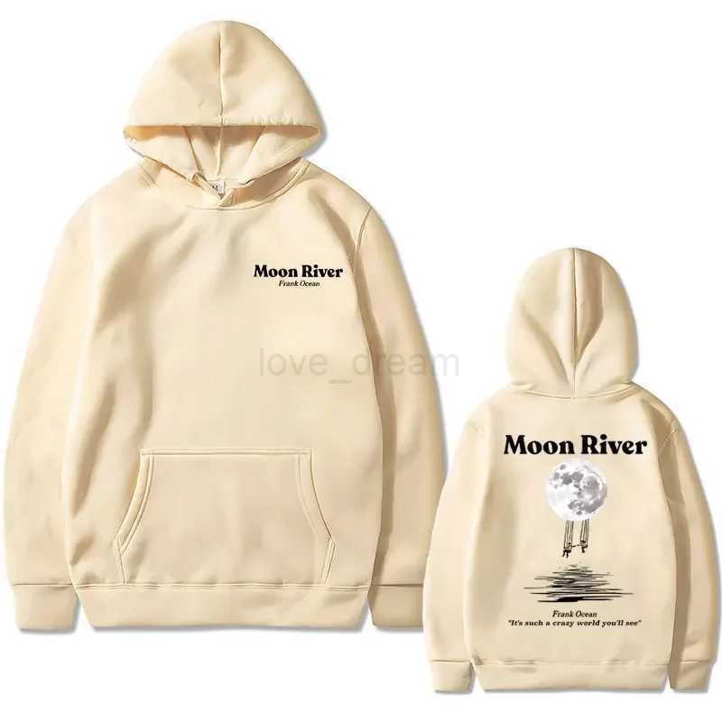 Rapper Frank Moon River Graphic Hoodie Men Women Ocean Hip Hop Hoodies Blond Oversized Pullover Mens Fashion Vintage StreetwearXJ240812