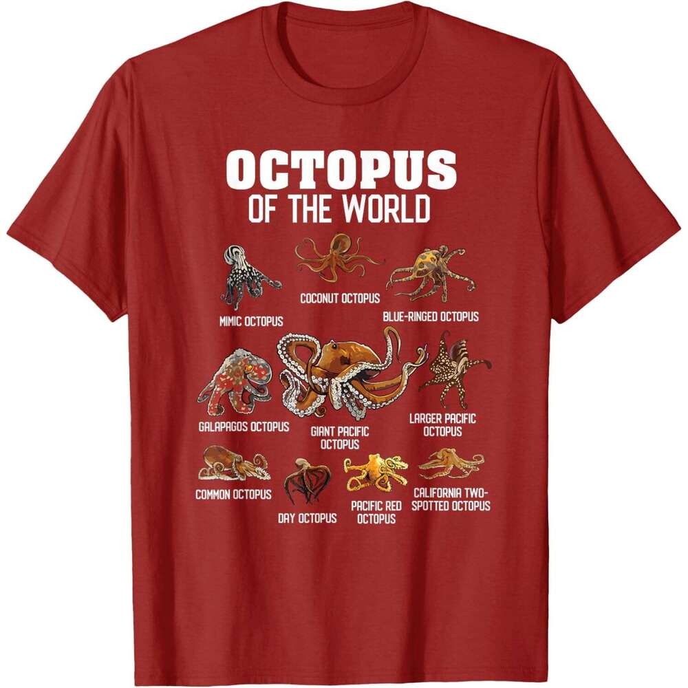 2025S Fashion Designer T Shirt For Mens Shirt Cephalopod Animals Of The World Octopus Lover T Shirt Shirts Tshirt Graphic Tee Casual Tops Clothes Shor