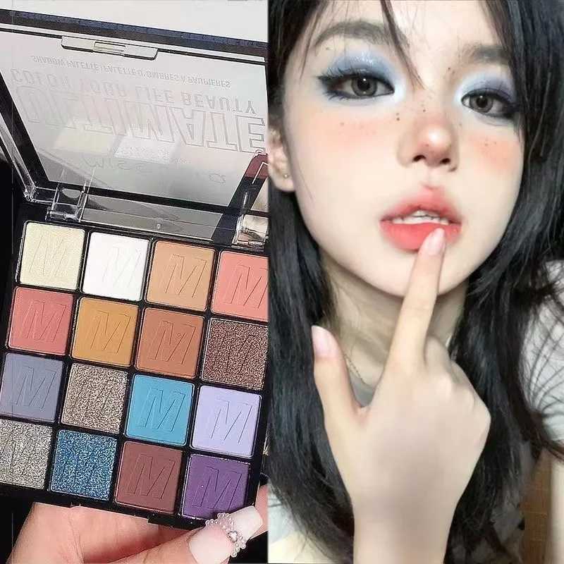 Rich Color Eyeshadow Plate Glitter Pearlescent Eye Shadow 16-color Ultimate Shadow Palette Bright Green Blue Eye Makeup CosmeticCL240812