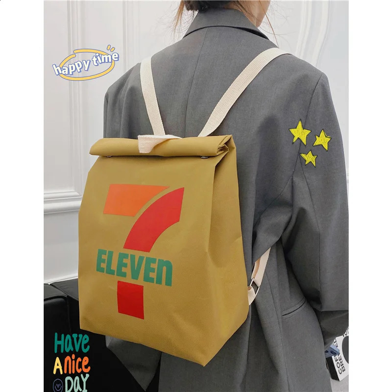 Fashion Cartoon Shoulder Bag Casual Student Funny Schoolbag Nylon Backpack Large Capacity Crossbody Bag Creative Fun Handbag 240812