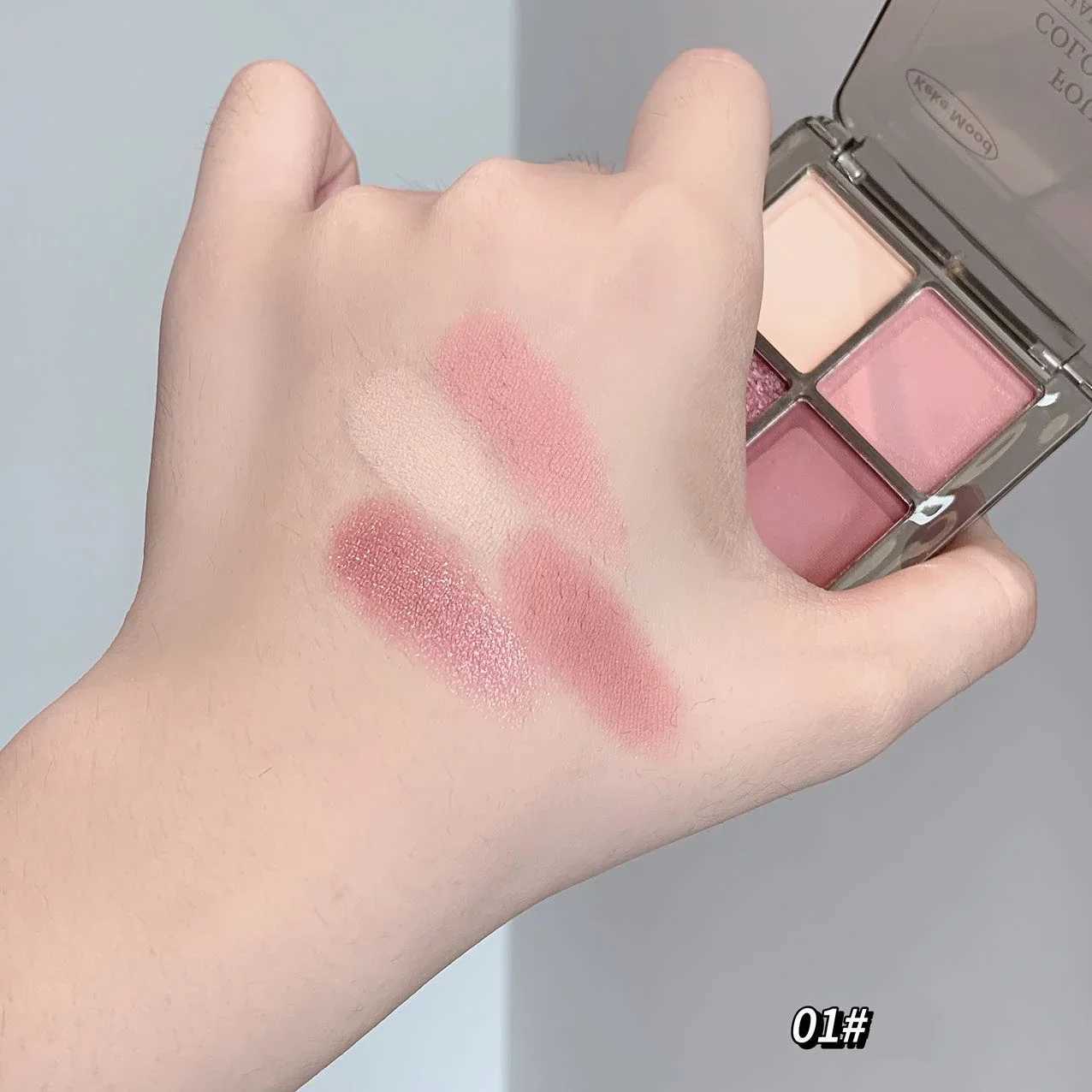 4 Colors Mini Eyeshadow Palette Pink Blush Natural Matte Eye Shadow Palette Long Lasting Korean Contour Powder Pigment MakeupCL240812