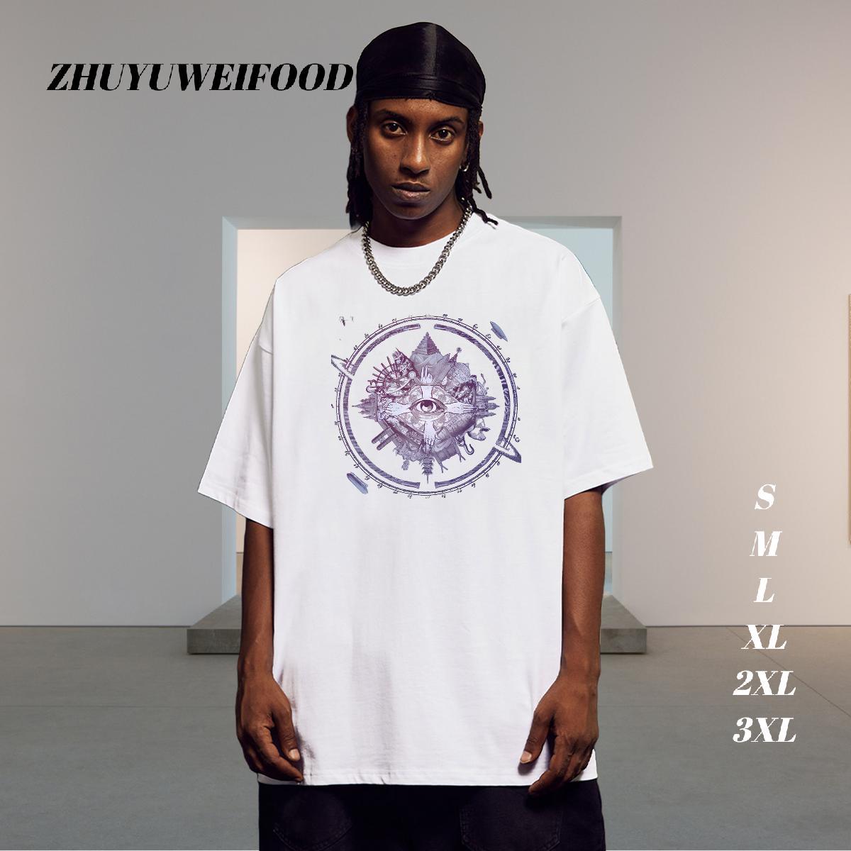 Fashion New Mens T Shirts eye of the devil Clothes 230g Pure Cotton Daily Outfit Cool Design Custom Printed Breathable Crew Neck Couples T Shirts