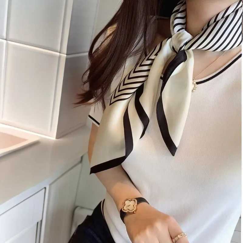 Luxury brand womens scarf summer 70cm silk scarf shawl womens sunset beach shawl horse print square scarf Muslim headscarf W240810