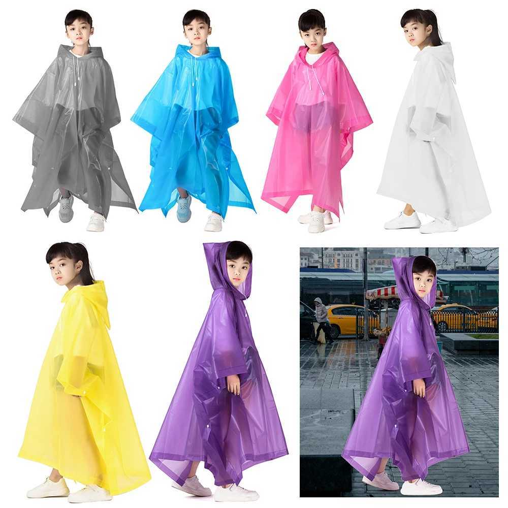 Non-disposable Rain Jacket Rain Ponchos EVA Thickened Waterproof Adult Men Women Children One-Piece Raincoat For outdoor Hiking Y240810