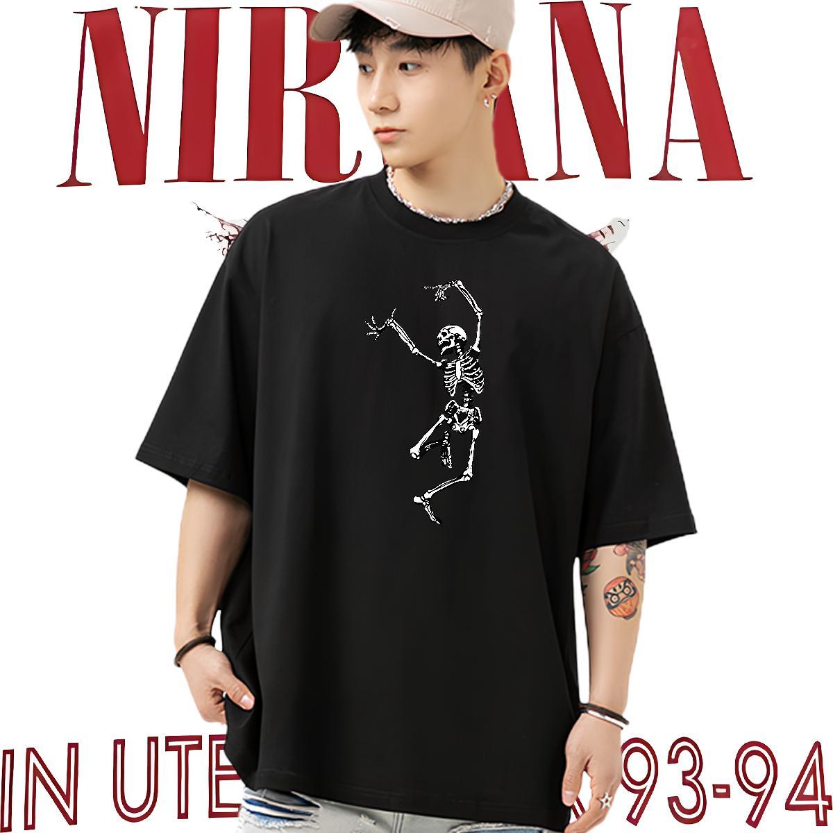 Fashion New T shirt skull Tees Shirts 230g Pure Cotton Street Wear Brand Asian Size Short Sleeve O-Neck Couples T Shirts