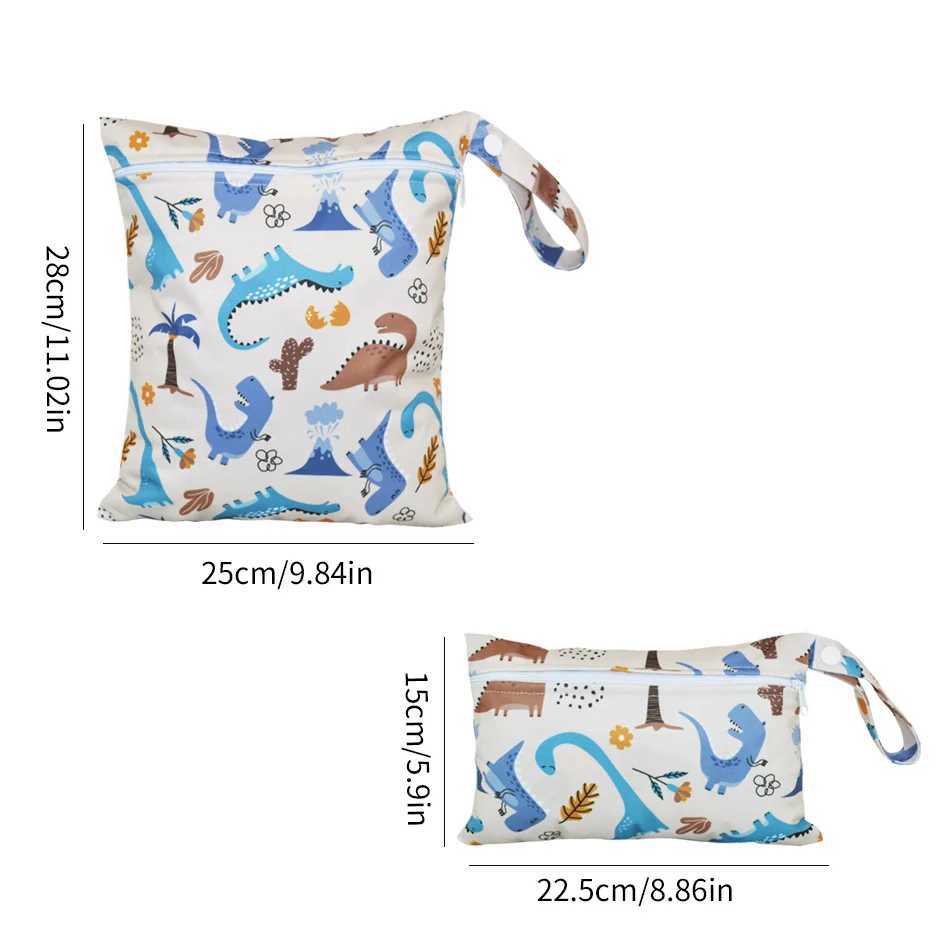WizInfant 2-piece soft waterproof cute mens storage bag 25 * 28cm 15 * 22.5cm environmentally friendly washable cloth diaper bag W240812