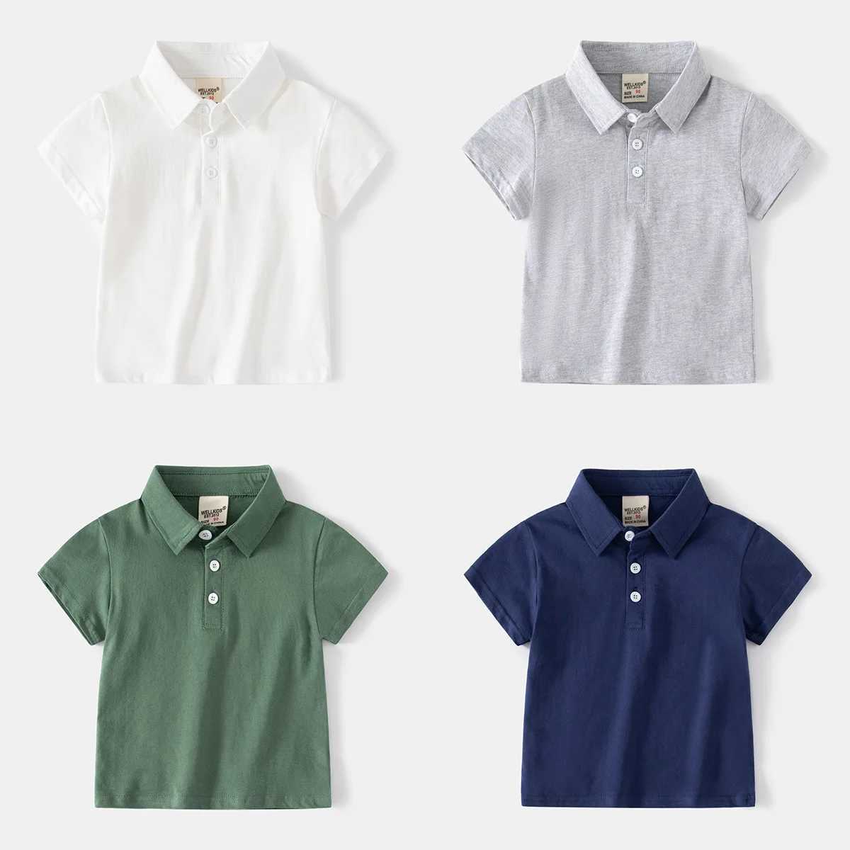 Summer Boys Polo Shirt Kids Clothes Children Top Wear Pure Color Boys Costume Short Sleeve WearXJ241225