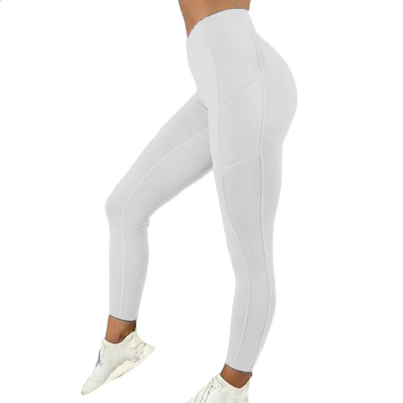 Women's High-Waisted Push-Up Leggings With Pockets For Fiess And Workout In Black
