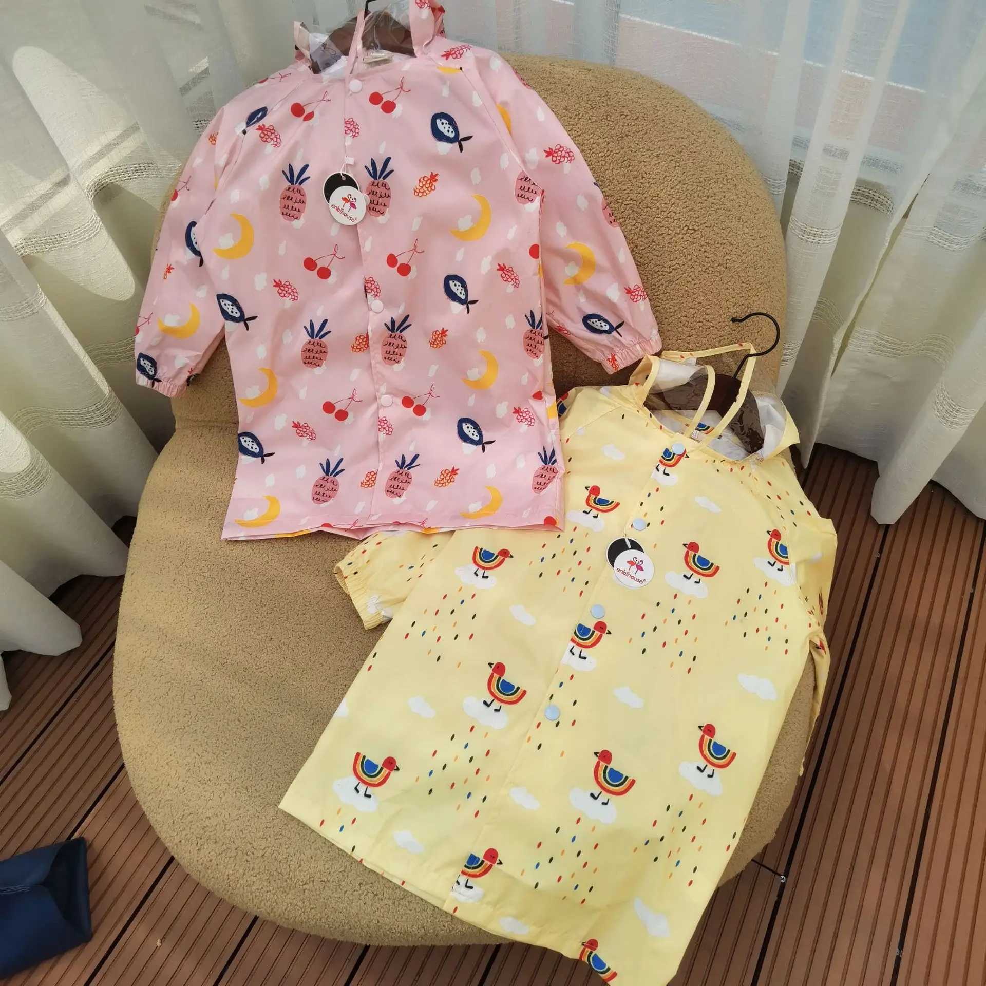 Raincoat Children Rain Poncho Boys Girls Poncho with Schoolbag Child Thickened Windbreaker Raincoat Rain Poncho Y240810