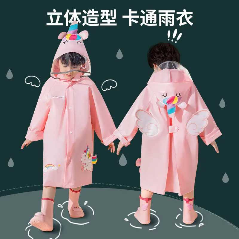 Millikin baby deer cartoon unicorn childrens raincoat girls rabbit kindergarten cute poncho rain gear wholesale Y240810