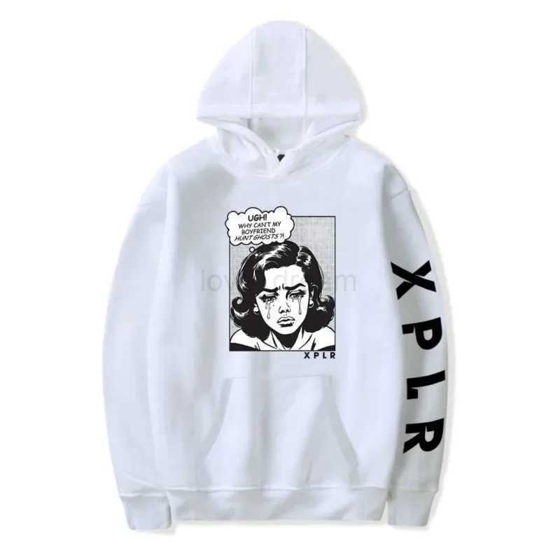 Xplr - Mens and womens long sleeved hooded sweatshirts unisex streetwear hip-hop style boyfriend Sam and Colby MerckXJ240812