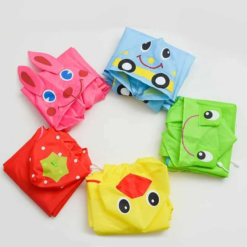 Waterproof 1PCS Kids Raincoat Children Rain Coat Rainwear Windproof Rainsuit Cartoon Animal Style Student Poncho Y240813