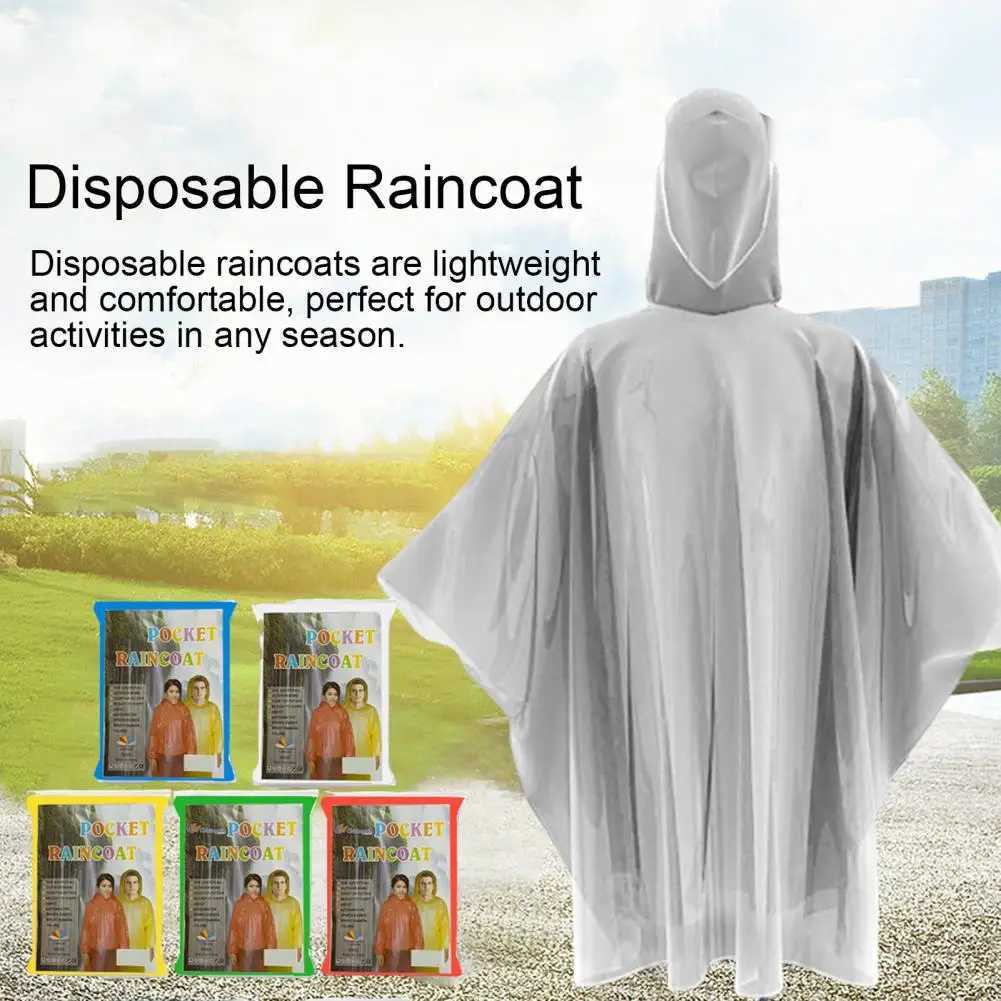 Raincoat for Men Durable Lightweight Rain Poncho Set for Adults Children Hooded Cape for Disposable Protection Waterproof Y240810