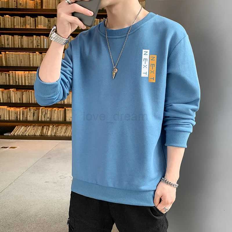 New Autumn and Spring Long sleeved T-shirt for Mens Sweater Underlay Shirt for Mens Round Neck Pullover Sweater for MenXJ240812
