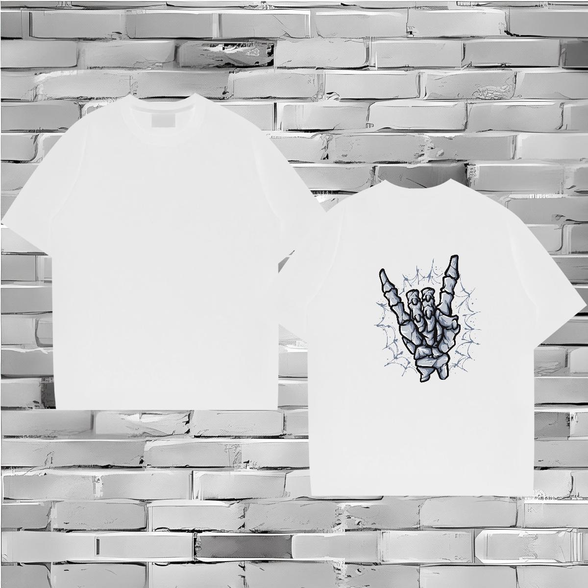 Stylist Mens T Shirts skull Clothings 230g Cotton Anime Printing Street Classic Skull Breathable Soft Tshirts
