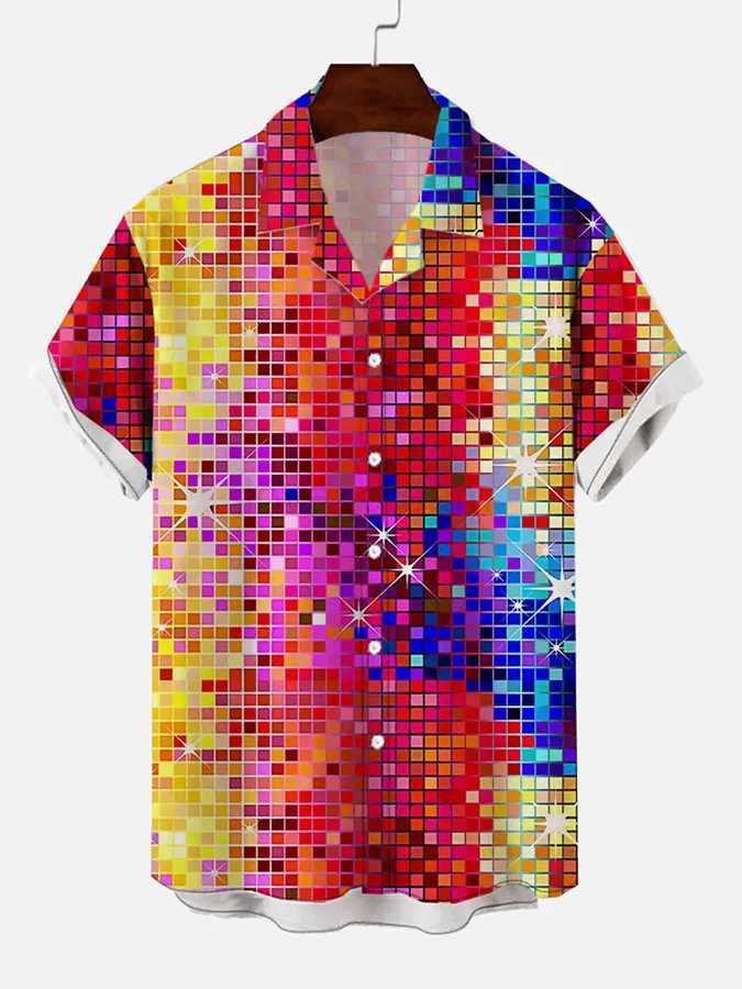 Casual Holiday Style Lapel Men Shirt 3D Print Man/Women Fashion Short Sleeves Shirts Button Streetwear Oversized Unisex ClothingXJ240812