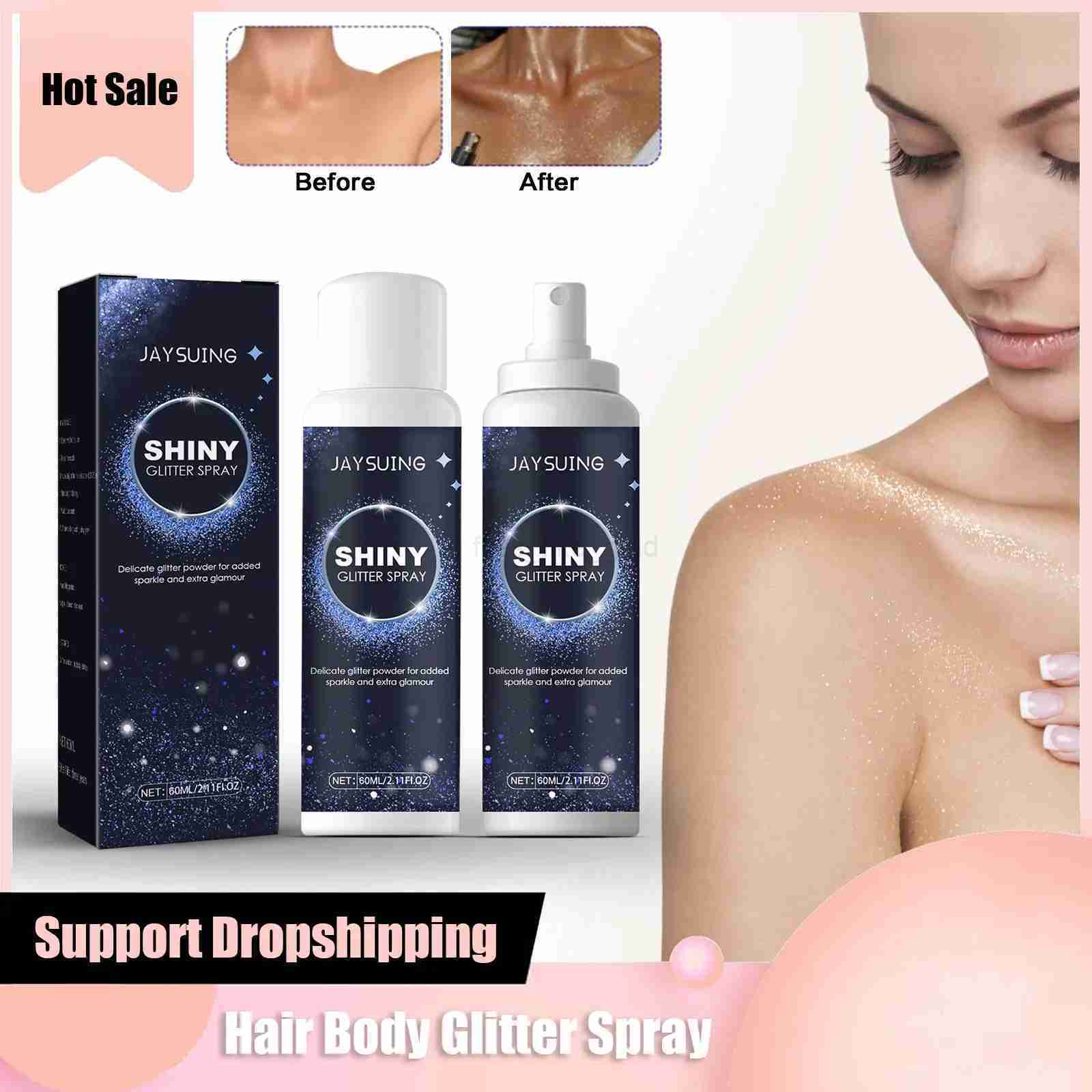Highlighter powder spray high gloss lasting shimmer shiny party makeup waterproof hair shiny body shiny powder W240812