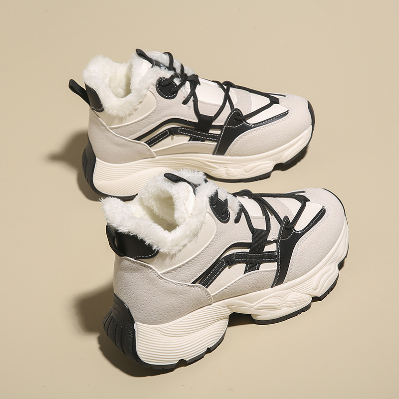 Ddmysports Instagram Korean Version New Plush Dad Shoes For Women Winter Student Sports Running Leisure Thick Soles With Increased Height B Outdoor Sh