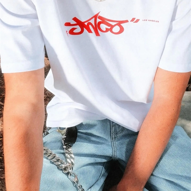 2024 Summer Harajuku JNCO Letter Printing Oversized Tshirt Mens and Womens Gothic Hiphop Casual Joker Top Street Wear 240810