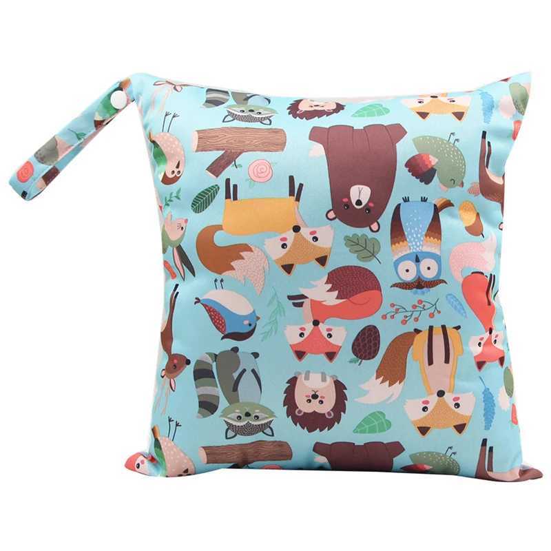 Baby Diaper Storage Bag 30X28cm Waterproof Single Zipper Storage Bag Cartoon Pattern Baby Touring Car Stroke Handbag W240812
