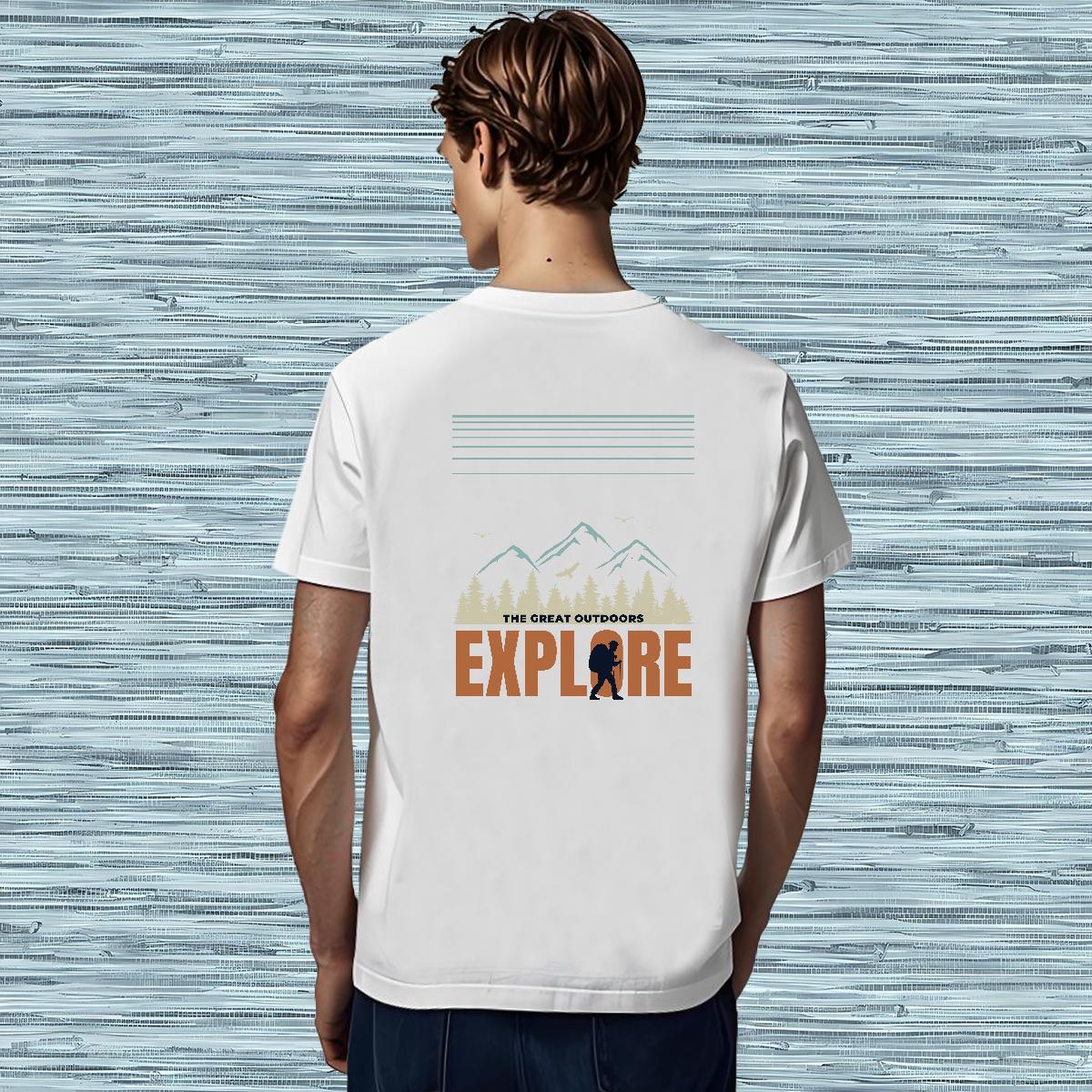 Classic T Shirts Men mountains Tops Shirt 230g Pure Cotton Street wear Hip Hop Designer Cartoon Print Crew Neck Breathable Tshirts