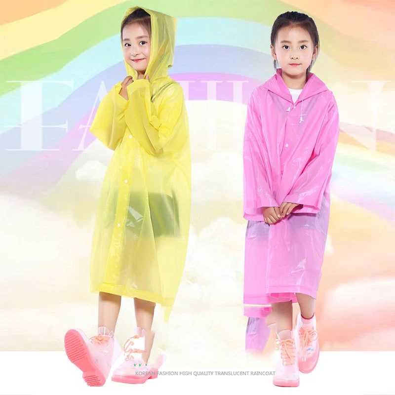 Adult Raincoat / Children Rain Poncho Travel Rain Gear Coat Outdoor Hiking Accessories Child Raincoat Kids Rainwear Waterproof Y240810