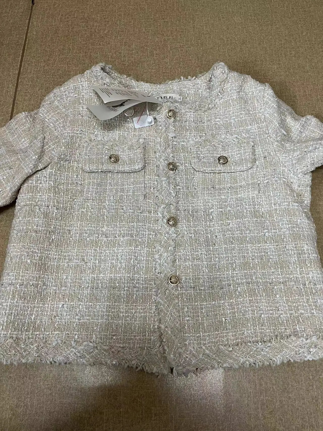 HJLZWB Fashion Korean Chic Vintage Tweed Woolen Jacket Coat Women Autumn Single Breasted Plaid Tassel Office Lady Outwea 240812