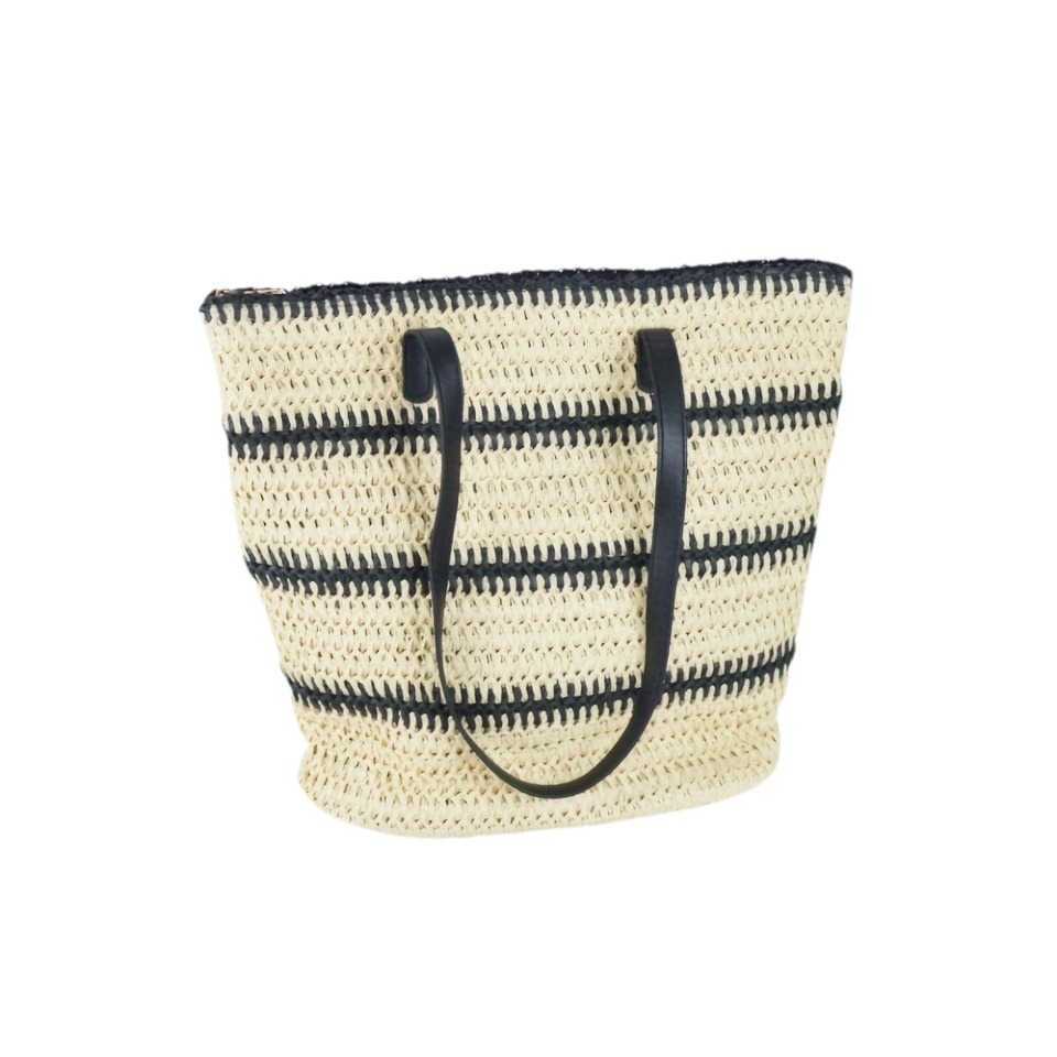 CMM Womens Classic Straw Bag Summer Beach Shoulder Bag Weaving Straw Woven Bag Tote Foreskin Shoulder Strap Handmade Woven Bag