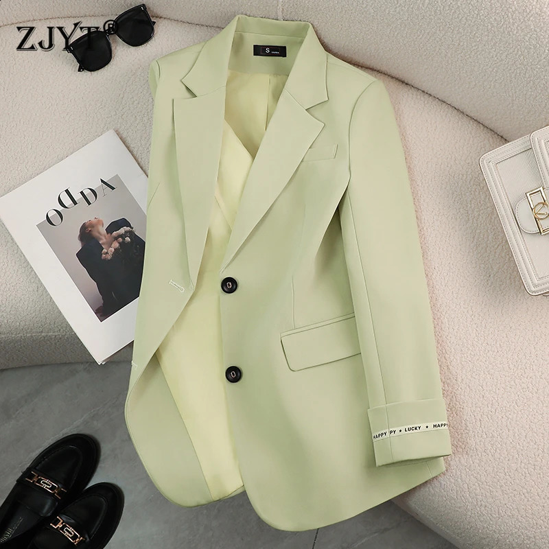 ZJYT Autumn Womens Jacket In Coats England Style Double Breasted Casual Blazers Mujer Elegant Loose Outerwears Female 240812